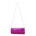 Evening Bag - Sequined Clutch w/Concealable Chain Strap - Fuchsia - BG-90955FU